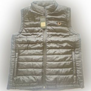 TRUE RELIGION Men's Puffer Vest Black Large NWT